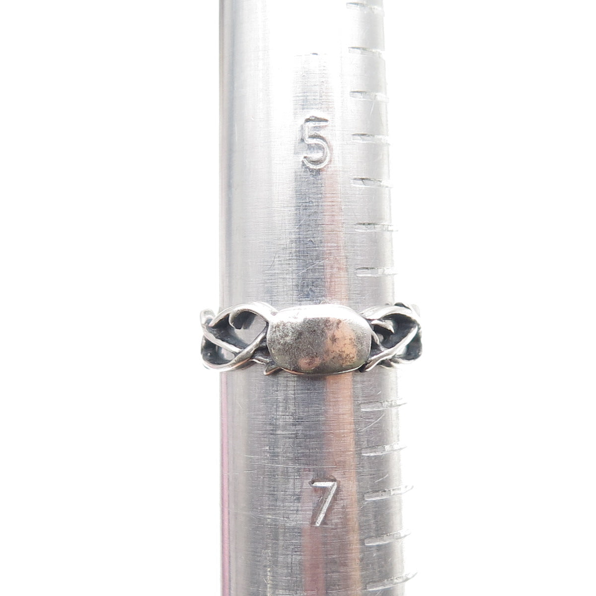 WALDECK 925 Sterling Silver Vintage Woven Wire Oxidized Band Ring Size 6.25