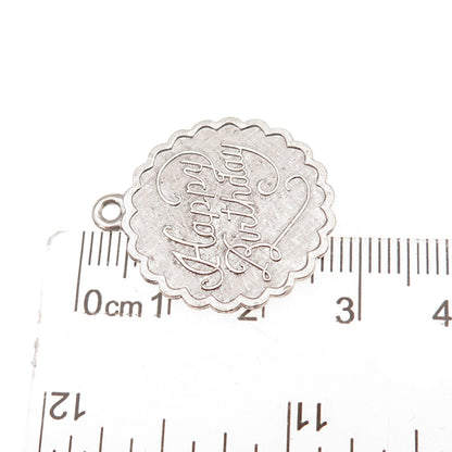 Lamode 925 Sterling Silver Vintage Happy Birthday Charm Pendant
