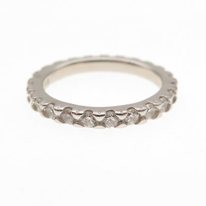 925 Sterling Silver Round-Cut C Z Eternity Band Ring Size 7.25