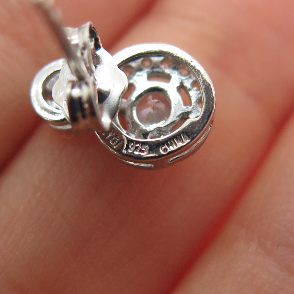 925 Sterling Silver Round-Cut C Z Snowman Stud Earrings