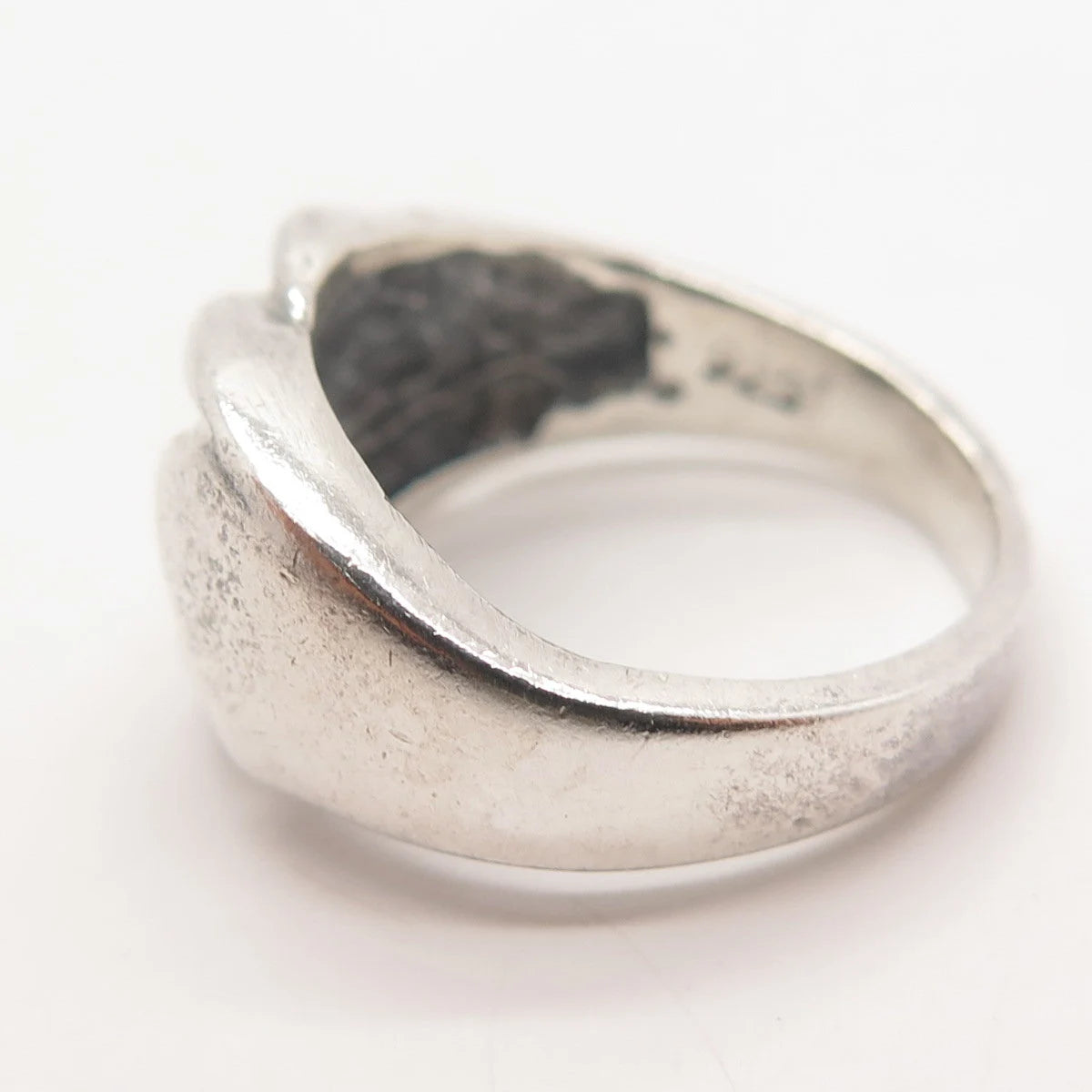 925 Sterling Silver Vintage Ribbed Ring Size 7.75