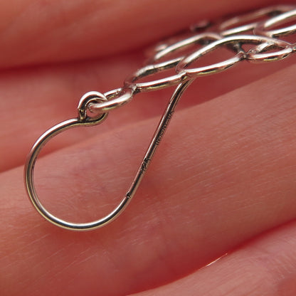 925 Sterling Silver Vintage Modernist Swirl Teardrop Earrings