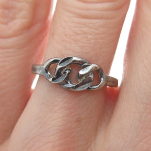 LISA LEE CREATIONS 925 Sterling Vintage Interlocked Circle Oxidized Ring Size 6