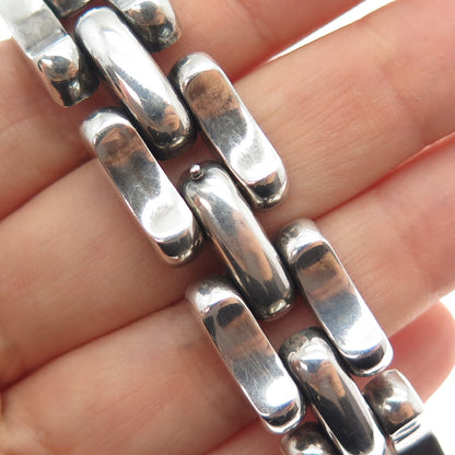 835 Silver Vintage Modernist Panther Link Bracelet 7.25"