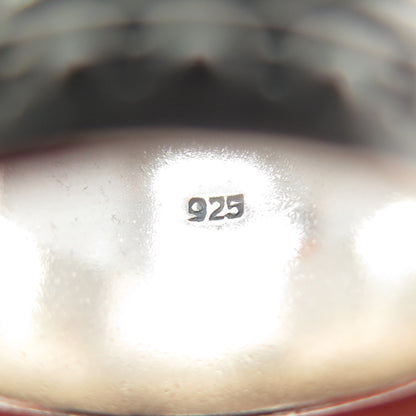 925 Sterling Silver Vintage Modernist Oxidized Wide Band Ring Size 9.75