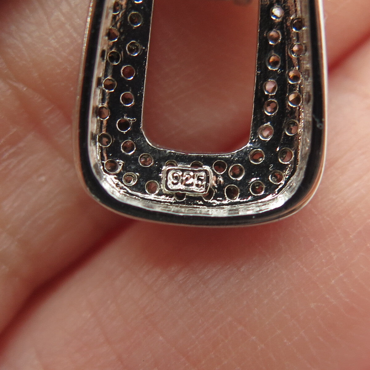 925 Sterling Silver Italy Round & Emerald-Cut C Z Rolo Chain Necklace 18"