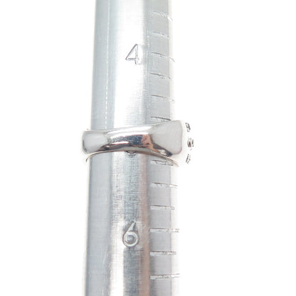 925 Sterling Silver Round-Cut Lab-Created Ruby & C Z Ring Size 5.25