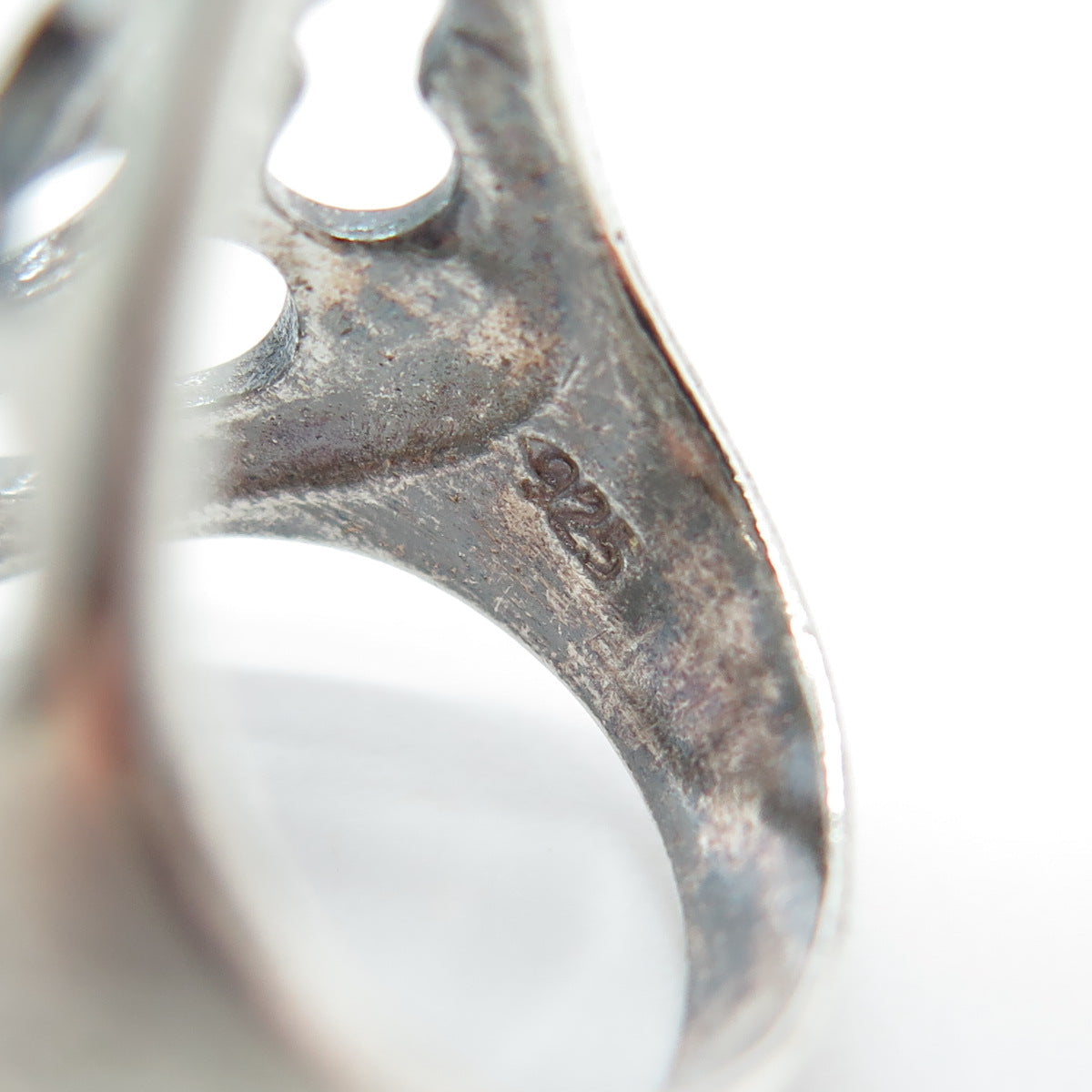 925 Sterling Silver Vintage Modernist Statement Ring Size 5.75