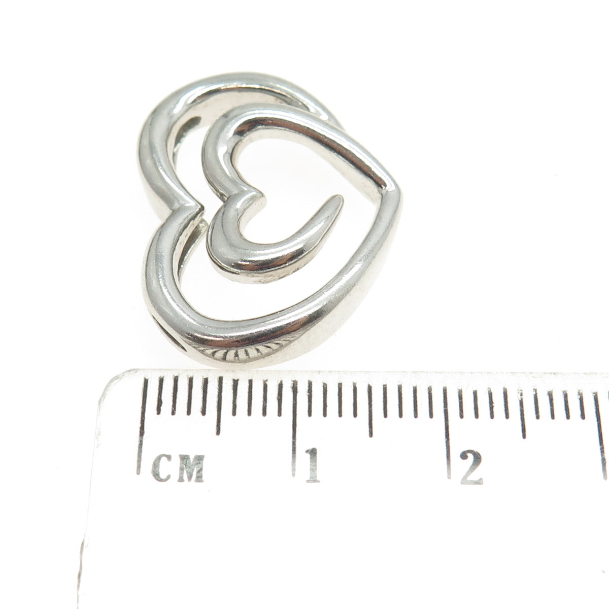 SLV SADYE L VASSIL 925 Sterling Silver Spiral Heart Slide Pendant