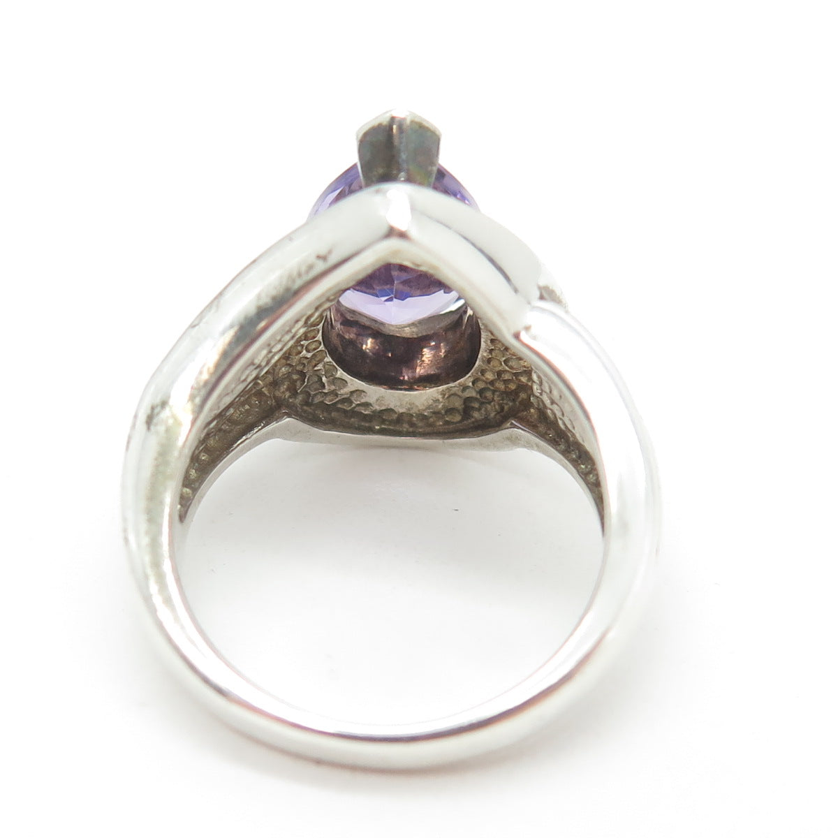 WHITNEY KELLY 925 Sterling Silver MOP Abalone Shell Amethyst Gem Ring Size 6.25