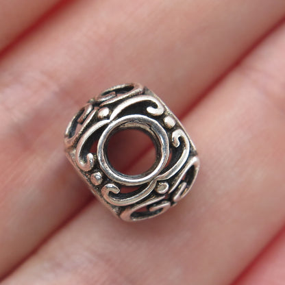 CHAMILIA 925 Sterling Silver Letter F Initial Ornate Bead Charm