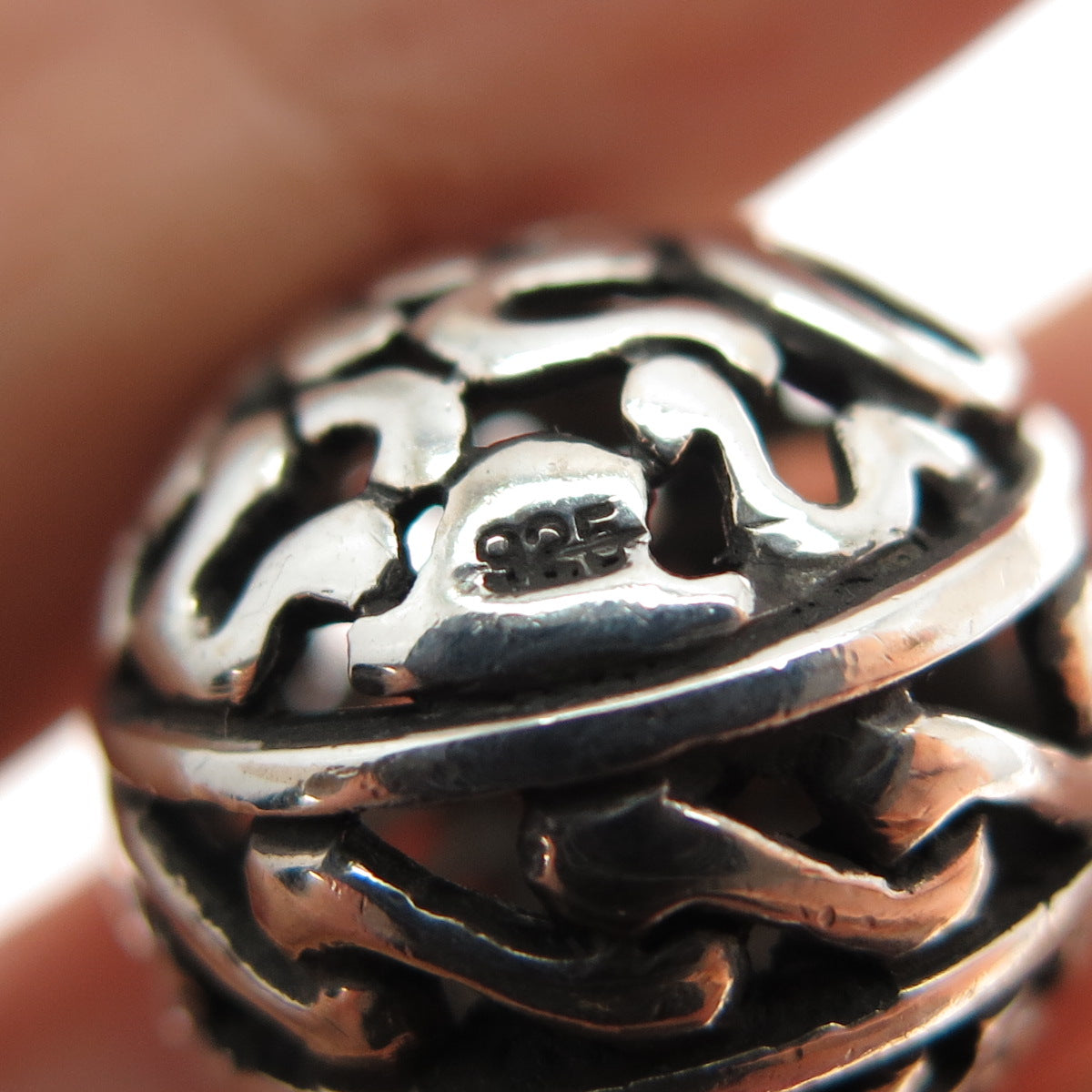 925 Sterling Silver Ornate Slide Bead Charm