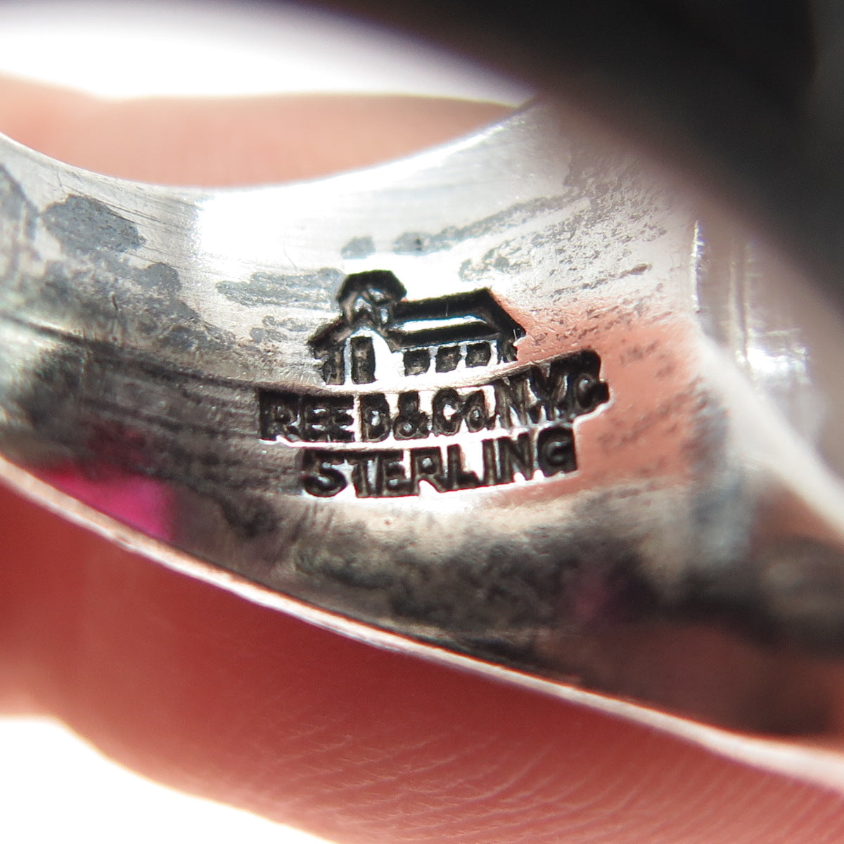REED CO. Sterling Vintage 1978 Lab-Created Ruby Roy H. Mann School Ring Size 5.5