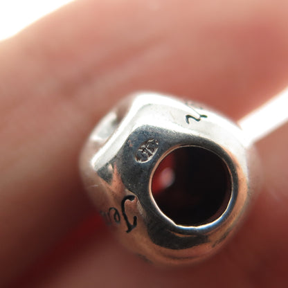 REFLECTION BEADS 925 Sterling Silver C Z #1 Teacher Apple Slide Bead Charm