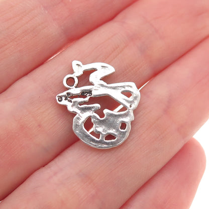 Sunwest 925 Sterling Vintage Good Fortune Chinese Character Mini Charm Pendant