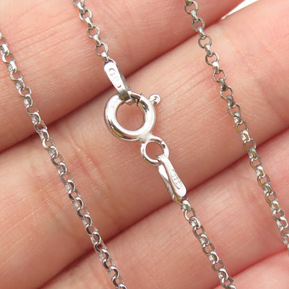 925 Sterling Silver Round-Cut C Z Stirrup Rolo Chain Necklace 16"