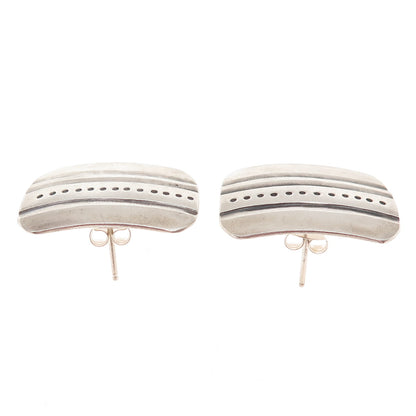 Old Pawn 925 Sterling Silver Vintage Southwestern Oxidized Tribal Earrings