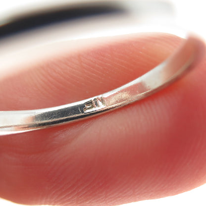 CHAPAL ZENRAY Sterling Silver Vintage Modernist Interlocked Heart Ring Size 7.25