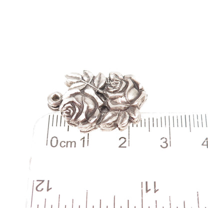 925 Sterling Silver Antique Art Deco St. Mary Holy Rose Slide Charm Pendant