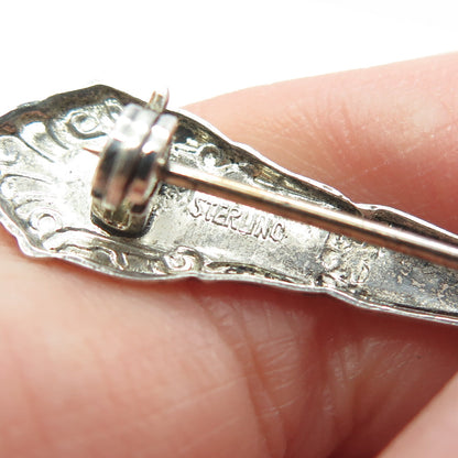 INTERNATIONAL SILVER Sterling Antique Art Deco Salt & Spices Spoon Pin Brooch