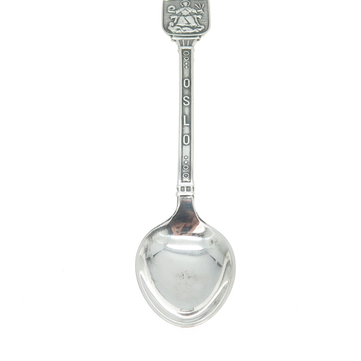 DAVID ANDERSEN 830S Silver Antique Norway Oslo States & Cities Coffee Spoon