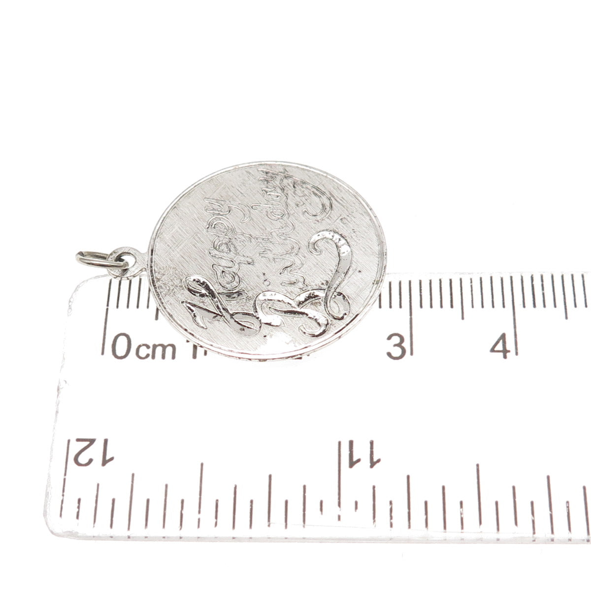 Griffith & Sons Co. Sterling Silver Vintage Mom Dad Happy Birthday Charm Pendant