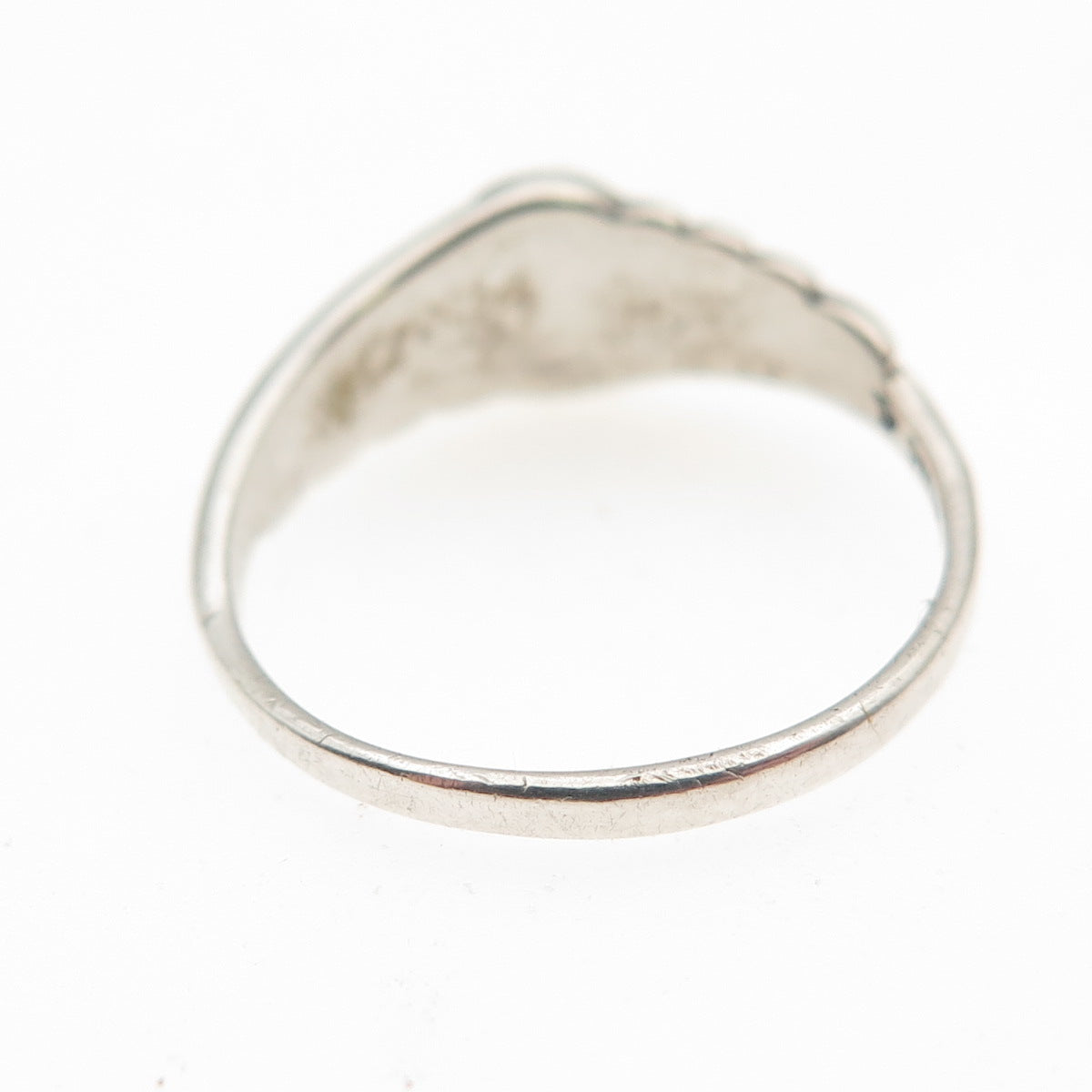Silver Fox 925 Sterling Vintage Real Malachite Ring Size 5.75