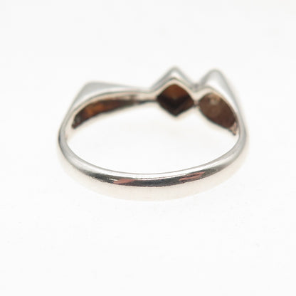 Shube 925 Sterling Silver Vintage Real Chrome Diopside Modernist Ring Size 9