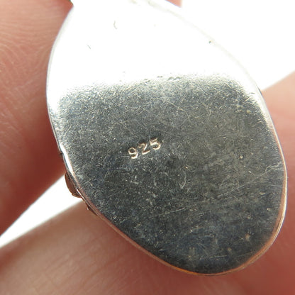 925 Sterling Silver Vintage Southwestern Real Black Onyx Tribal Pendant