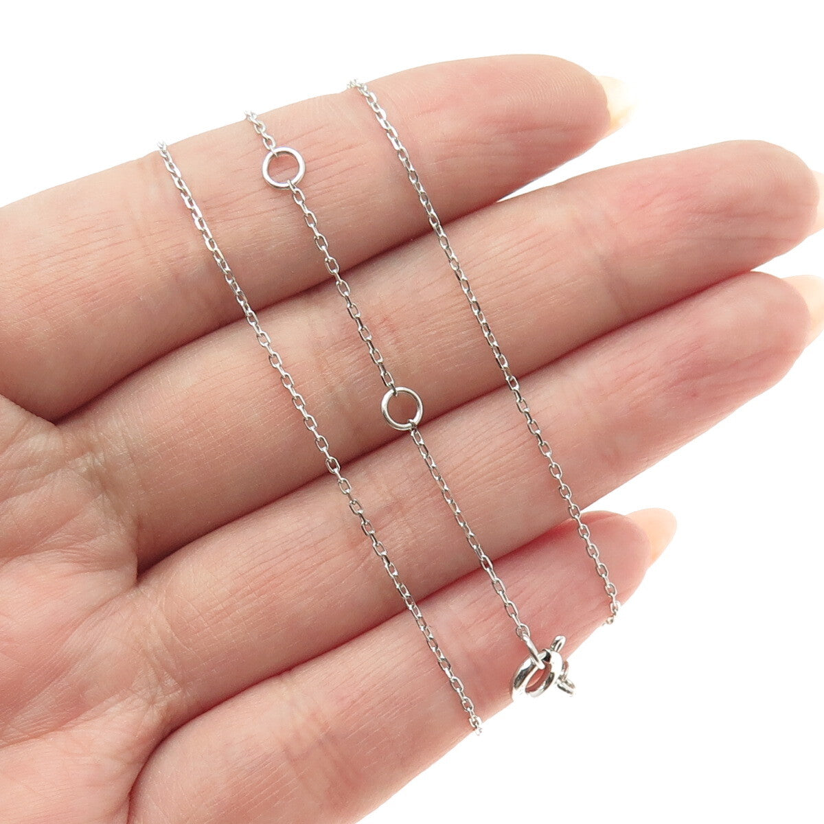 925 Sterling Silver Round-Cut C Z Hamsa Amulet Cable Chain Necklace 16-18"