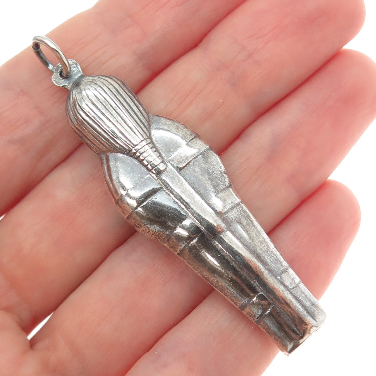 800 Silver Vintage Egyptian King Tutankhamun Oxidized 3D Pendant