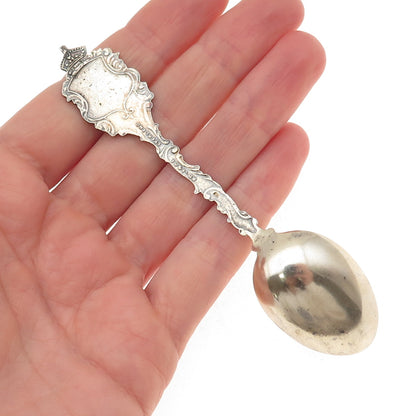 925 Sterling Antique 1901 Canada Enamel Provincial Building Halifax Coffee Spoon