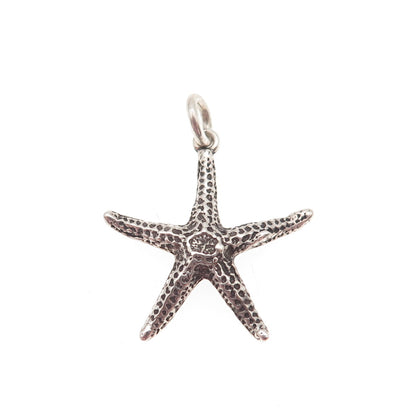 SUNWEST 925 Sterling Silver Vintage Starfish Oxidized Charm Pendant