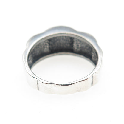 CHAPAL ZENRAY 925 Sterling Silver Vintage Modernist Swirl Oxidized Ring Size 9