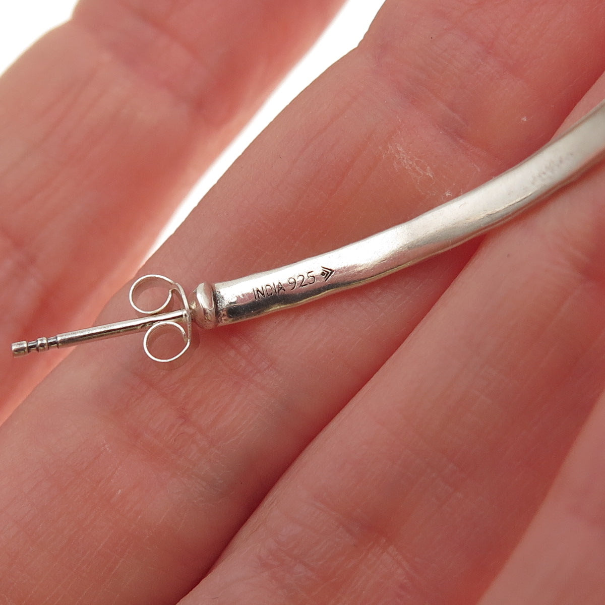 Silpada 925 Sterling Silver Vintage Hammered Large Hoop Earrings