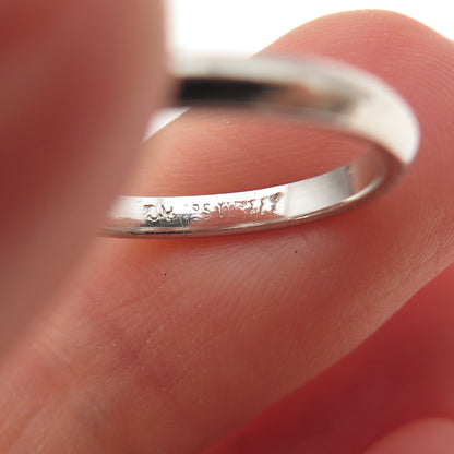925 Sterling Silver Vintage Classic Wedding Band Ring Size 6
