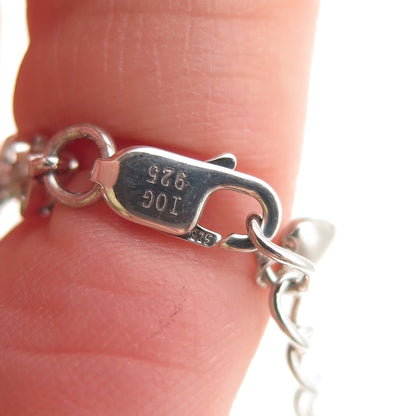 925 Sterling Silver Vintage Real Oval-Cut Chrome Diopside Bracelet 6.5-7.5"