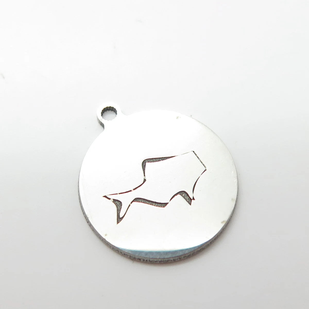 925 Sterling Silver USA Two In Town Fish Charm Pendant