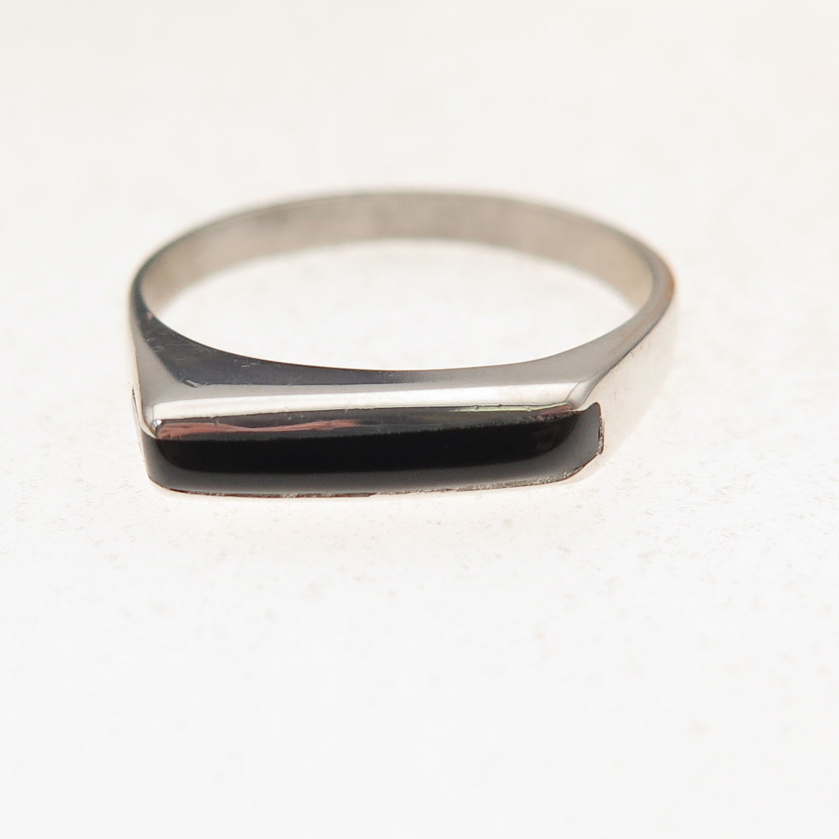 Old Pawn 925 Sterling Silver Vintage Southwestern Black Onyx Ring Size 6.75