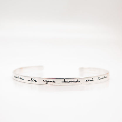 925 Sterling Silver Vintage LATH Friends Cuff Bracelet 7.5"