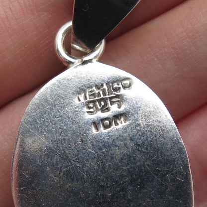 925 Sterling Silver Vintage Mexico Real Cabochon Sodalite Charm Pendant