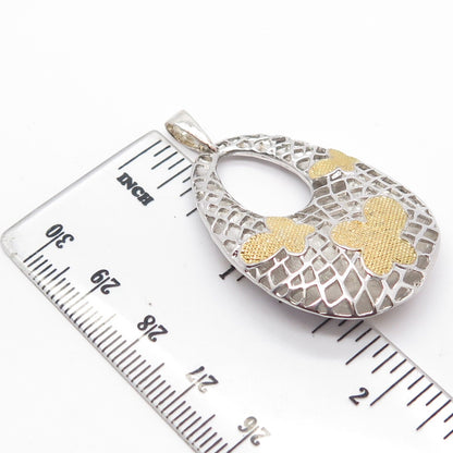 925 Sterling Silver 2-Tone Vintage Lady's Butterfly Bag Pendant