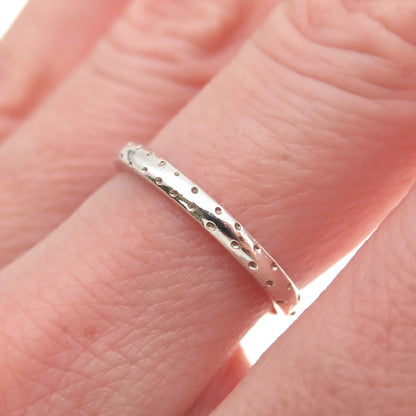 Estelle 925 Sterling Silver Vintage Dotted Stackable Band Ring Size 7