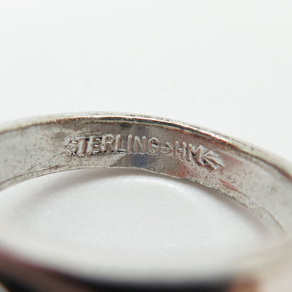 McGrath-Hamin 925 Sterling Silver Antique Real Pearl & Rhinestone Ring Size 5.25