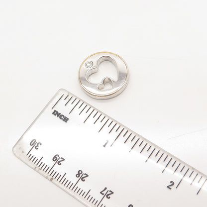 925 Sterling Silver 2-Tone BGE Real Diamond Accent "Always My Daughter" Pendant