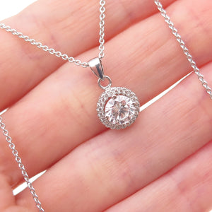 925 Sterling Silver Round-Cut C Z Cable Chain Necklace 18"