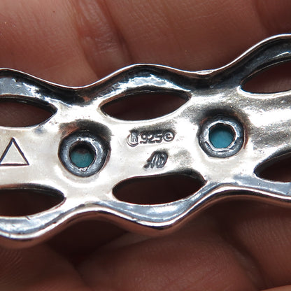 CAROLYN POLLACK American West Old Pawn Sterling Vintage Turquoise Bracelet 7.25"