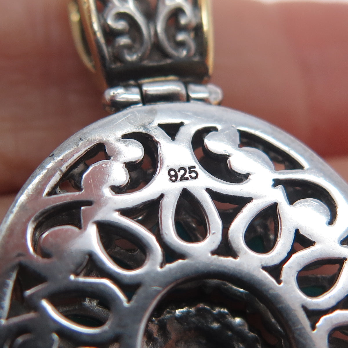 MICHAEL VALITUTTI Gems En Vogue Sterling Silver 2-Tone Real Turquoise Pendant