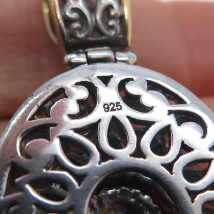 MICHAEL VALITUTTI Gems En Vogue Sterling Silver 2-Tone Real Turquoise Pendant