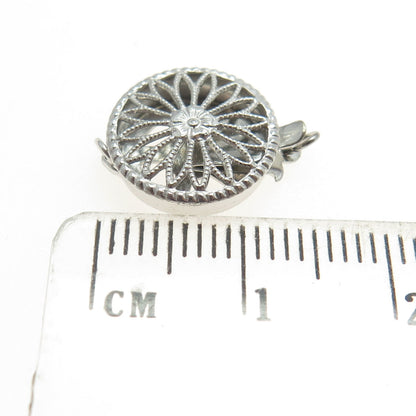 925 Sterling Silver Vintage Floral Lock Clasp For Bracelet / Necklace